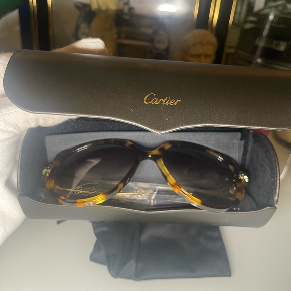 NWT Authentic Cartier Gold and Tortoise Sunglasses. - Picture 7 of 15